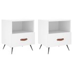 vidaXL Tables de chevet 2 Pièces blanc 40x35x47 5 cm bois d’ingénierie