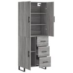 vidaXL Buffet haut Sonoma gris 69 5x34x180 cm Bois d'ingénierie