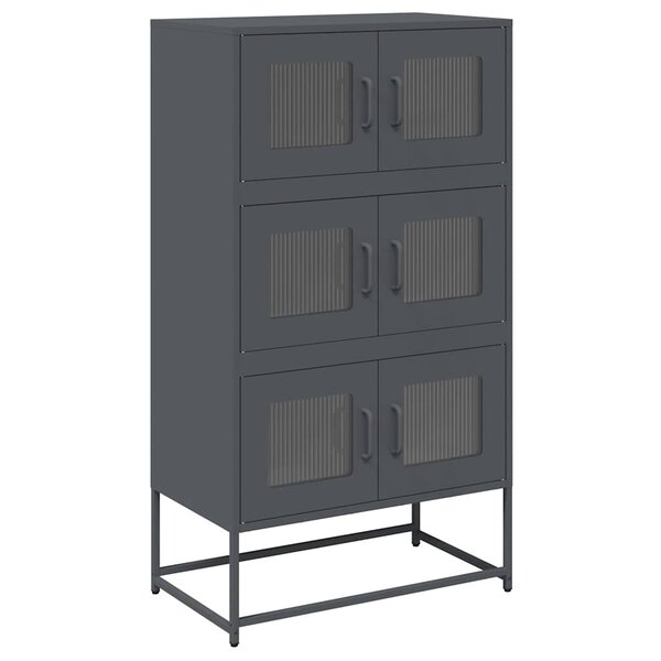 vidaXL Buffet haut anthracite 68x39x123 cm acier