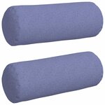 vidaXL Coussins d'accent 2 Pièces Bleu denim Ø 25 x 70 cm tissu
