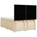 vidaXL Sommier à lattes de lit avec matelas Crème 160x200 cm Tissu