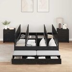 vidaXL Cadre de lit avec rangement Chêne noir 120 cm Bois d'ingénierie