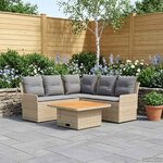 vidaXL Ensembles de meubles 4 Pièces Beige et Gris clair Rotin PE