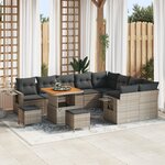 vidaXL Ensemble de canapé de jardin 12 Pièces Gris polyrotin