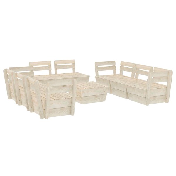 vidaXL Salon de jardin palette 9 Pièces Bois d'épicéa imprégné