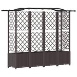 vidaXL Lit Élevé avec Treillis et Toit Marron 204 x 40 x 138 cm PP