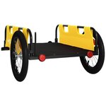 vidaXL Remorque de vélo jaune tissu oxford et fer