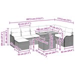 vidaXL Ensemble de canapé de jardin 9 Pièces gris et bleu marine