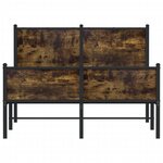 vidaXL Cadre de lit en métal sans matelas chêne fumé 120x190 cm
