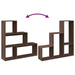 vidaXL Étagère séparatrice de pièce 3niveaux chêne marron 123x29x123cm