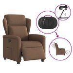 vidaXL Fauteuil inclinable électrique Marron Tissu