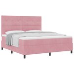 vidaXL Lit à ressorts avec tête de lit Rose 180 x 200 cm Velours