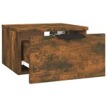 vidaXL Table de chevet murale Chêne fumé 34x30x20 cm