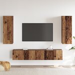 vidaXL Ensemble de meuble TV mural en bois vieilli - 4 pièces