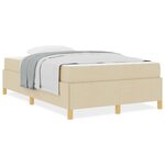vidaXL Lit à ressorts avec matelas Crème et Blanc 120 x 200 cm tissu