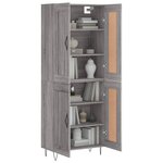 vidaXL Buffet haut Sonoma gris 69 5x34x180 cm Bois d'ingénierie