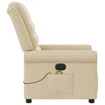 vidaXL Fauteuil inclinable de massage électrique crème tissu
