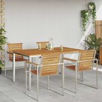 vidaXL Table à manger d'extérieur Marron Bois d'acacia massif