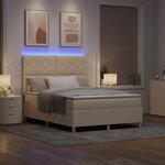 vidaXL Lit à ressorts avec matelas Crème 160 x 200 cm tissu