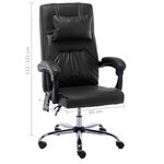 vidaXL Chaise de bureau de massage Noir Similicuir