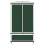 vidaXL Armoire Tableau Noir avec porte Gris et blanc Bois d'ingénierie