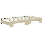 vidaXL Lit de jour avec gigogne et matelas crème 100x200 cm tissu
