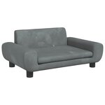 vidaXL Canapé pour enfants gris foncé 70x45x33 cm velours