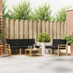 vidaXL Ensemble de canapés d'extérieur 6 Pièces Blanc et noir
