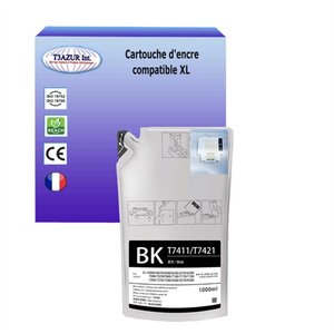 Cartouche compatible avec Epson SureColor SC-F7000  SC-F7070  SC-F7100 remplace Epson  T7411- Noire - 1 000ml