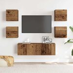 vidaXL Ensemble de meuble TV mural 5 Pièces vieux bois bois d'ingénierie
