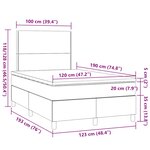 vidaXL Sommier à lattes de lit matelas LED gris clair 120x190 cm tissu