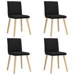 vidaXL Chaises à manger lot de 4 noir tissu