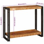 vidaXL Table console 90 x 33 x 75 cm Bois de manguier brut massif