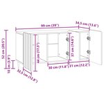vidaXL Meuble TV Sonoma gris 99 x 34 5 x 52 cm Bois d'ingénierie