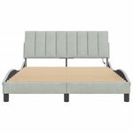 vidaXL Cadre de lit avec lumières LED gris clair 140x200 cm