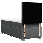 vidaXL Sommier à lattes de lit avec matelas Gris foncé 100x200cm Tissu