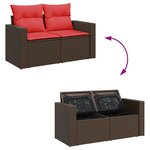 vidaXL Salon de jardin avec coussins 7 Pièces marron résine tressée