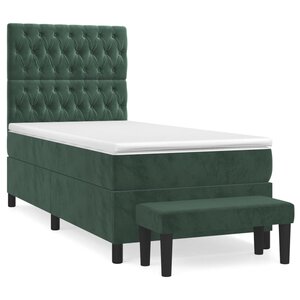 vidaXL Sommier à lattes de lit avec matelas Vert foncé 100x200 cm