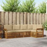 vidaXL Ensemble de canapé d'angle avec coussin 5 Pièces Naturel et Beige