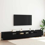 vidaXL Meuble TV 3 Pièces Noir 260 x 35 x 40 cm Bois d'ingénierie