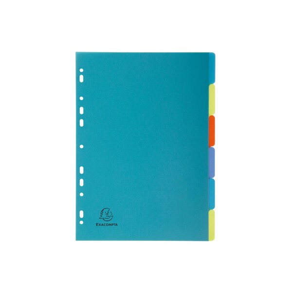 Intercalaires Poplypropylène Recyclé Forever® 6 Positions - A4 - Couleurs Assorties - X 25 - Exacompta