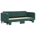 vidaXL Lit de jour avec gigogne sans matelas vert foncé 90x200 cm