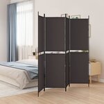 vidaXL Cloison de séparation 4 panneaux Marron 200x200 cm Tissu