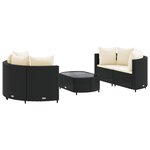 vidaXL Salon de jardin 5 Pièces avec coussins noir résine tressée