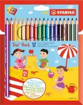 Etui de 18 Crayons de couleur Trio Large + Taille crayon STABILO