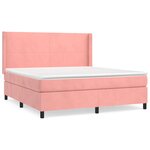 vidaXL Sommier à lattes de lit avec matelas Rose 180x200 cm Velours