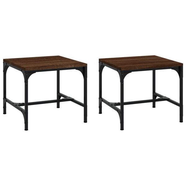 vidaXL Tables d'appoint 2 Pièces Chêne marron 40x40x35 cm Bois ingénierie