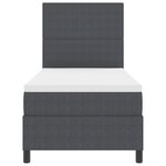 vidaXL Lit à sommier avec matelas gris foncé 80x200 cm en tissu en velours côtelé