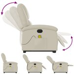 vidaXL Fauteuil inclinable de massage électrique crème similicuir