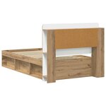 vidaXL Cadre de lit avec rangement Chêne artisanal 90 x 200 cm